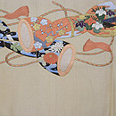 小鼓胴に調べ緒刺繍開き名古屋帯 前中心