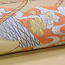 小鼓胴に調べ緒刺繍開き名古屋帯 質感・風合