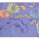 四季の花々刺繍名古屋帯　前中心