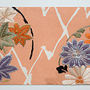 菊にモミジ丸紋名古屋帯 前中心