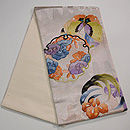 松竹梅壺垂れ地紋花丸刺繍袋帯 帯裏