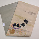 狆と鈴刺繍名古屋帯 帯裏