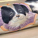 狆と鈴刺繍名古屋帯 質感・風合