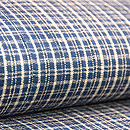 浦野理一作 藍格子名古屋帯　質感・風合