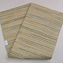 浦野理一作 繋ぎ糸の横やたら縞名古屋帯　帯裏