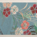 流水に撫子青の夏帯　前中心