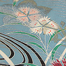 流水に撫子青の夏帯　質感・風合