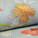 鵜飼の図江戸裂刺繍帯　質感・風合