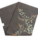 黒地萩に蜻蛉染め名古屋帯　帯裏