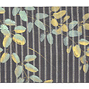 黒地萩に蜻蛉染め名古屋帯　前中心