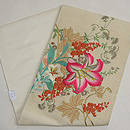 百合と野の花刺繍名古屋帯　帯裏