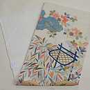 山荘の秋の庭図麻名古屋帯　帯裏