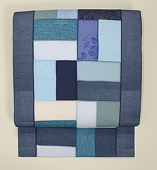 ポジャギの帯(青色)