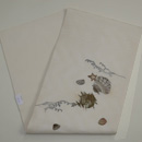 海辺に貝殻刺繍紗名古屋帯　帯裏