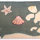 海藻に貝尽し紗の名古屋帯 前中心