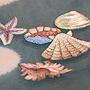 海藻に貝尽し紗の名古屋帯 質感・風合