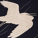 鷺に雨絽綴開き名古屋帯 質感・風合