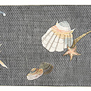 黒地に貝刺繍帯 前中心