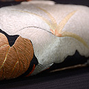 垣根にアサガオの刺繍帯 質感・風合