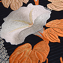 垣根にアサガオの刺繍帯 質感・風合