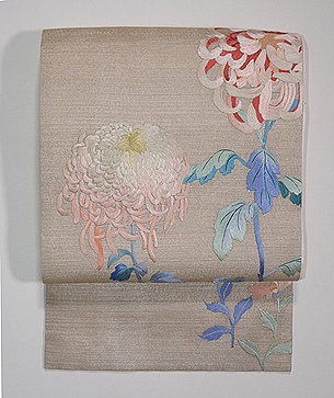 大輪菊の刺繍名古屋帯