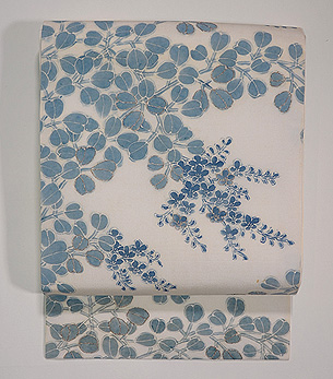 白地萩の名古屋帯