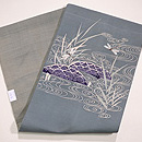 水辺にトンボの塩瀬名古屋帯 帯裏