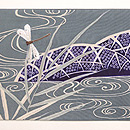 水辺にトンボの塩瀬名古屋帯 前中心