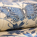 玉那覇有公作 麻地藍型の名古屋帯 質感・風合