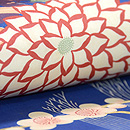 菊に南天染名古屋帯 質感・風合