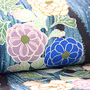 小菊牡丹模様縮緬名古屋帯 質感・風合