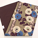 竹に菊の縮緬染名古屋帯　帯裏