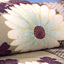 竹に菊の縮緬染名古屋帯　質感・風合