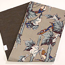 カエデの木に小鳥たちの縮緬名古屋帯　帯裏