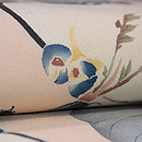 縮緬四季野菜染帯　質感・風合