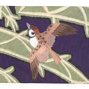 若竹に雀名古屋帯　前中心