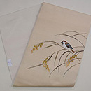 雀と稲穂刺繍帯　帯裏