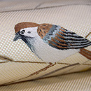 雀と稲穂刺繍帯　質感・風合