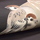 雀と瓢箪名古屋帯　質感・風合