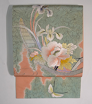 花筏刺繍名古屋帯