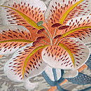 山百合の図刺繍名古屋帯 質感・風合