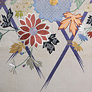 間垣に檜扇鉄線と菊の刺繍袋帯 前中心
