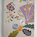 檜扇とたんぽぽの刺繍袋帯 97200円