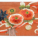 煉瓦色に花車の名古屋帯　前中心