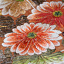 煉瓦色に花車の名古屋帯　質感・風合