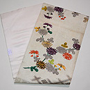 江戸小袖崩し白地に菊の名古屋帯　帯裏