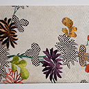 江戸小袖崩し白地に菊の名古屋帯　前中心