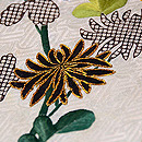 江戸小袖崩し白地に菊の名古屋帯　質感・風合