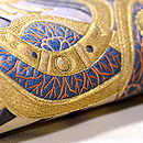 兜柄の綴れ袋帯　質感・風合