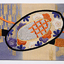 楽器の刺繍名古屋帯　前中心